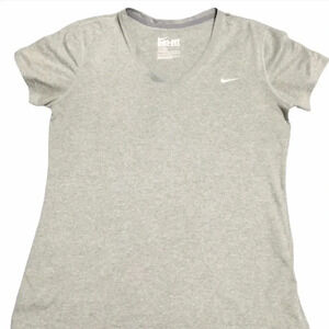 Nike Dri-fit Gray V-Neck Tee